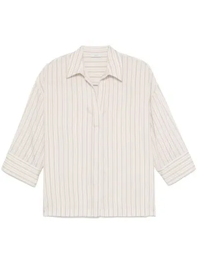 Peserico Striped Shirt In Neutrals