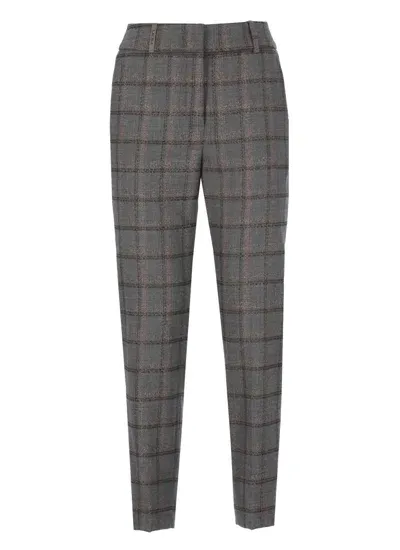 Peserico Virgin Wool Trousers In Grey