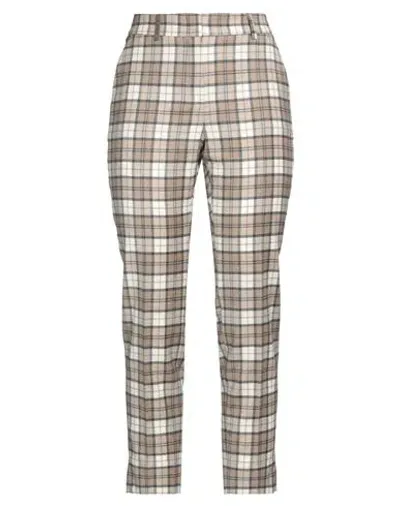 Peserico Check-pattern Cropped Trousers In Beige