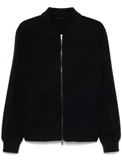 Peserico Zip-up Bomber Jacket In Black