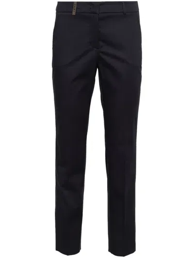 Peserico Tailored Straight-leg Trousers In Blue