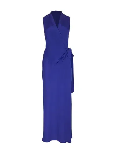 Peter Cohen Vickie Silk Maxi Dress In Blue