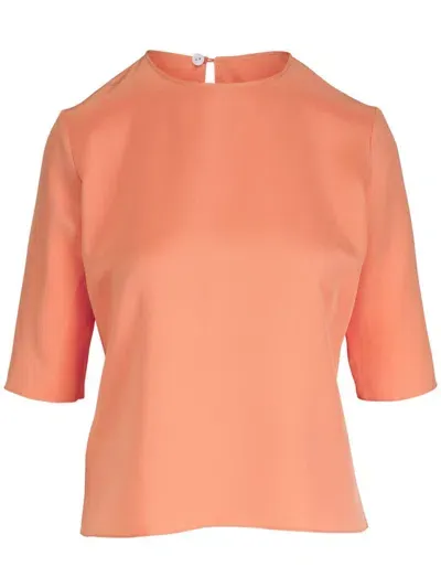 Peter Cohen Bluse Mit Passe In Orange