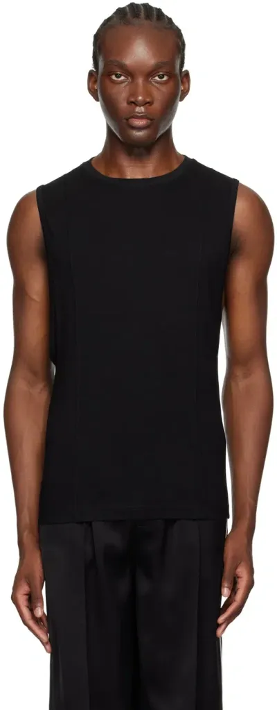 Peter Do Black Creased Muscle Tank Top