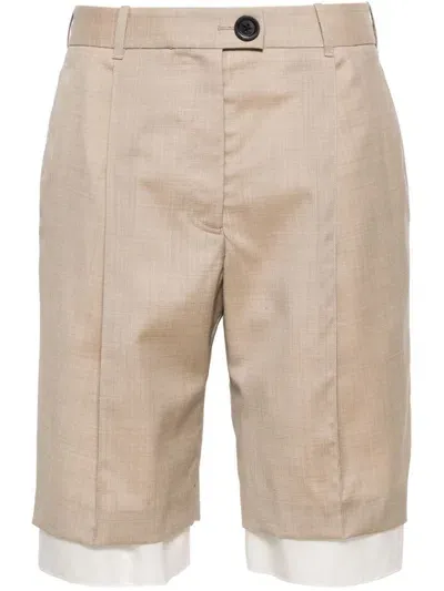 Peter Do Layered-effect Tailored Shorts In Neutrals