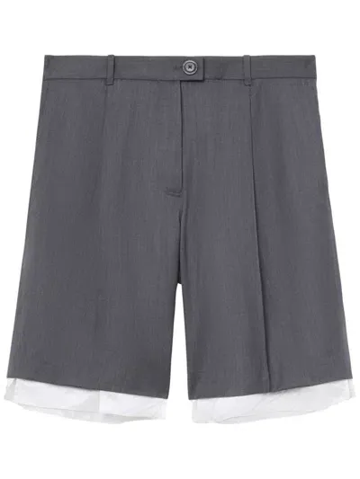 Peter Do Virgin Wool Shorts In 灰色