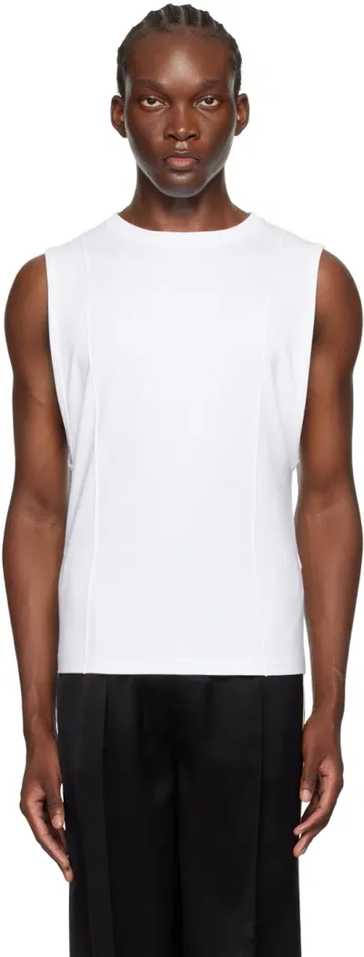 Peter Do White Creased Muscle Tank Top