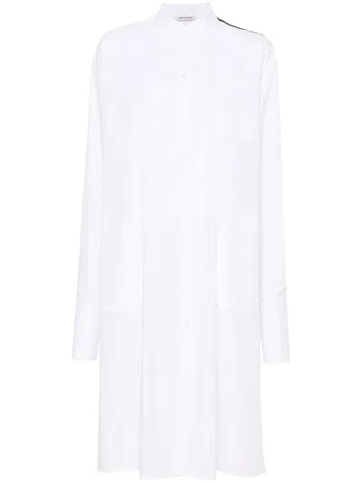 Peter Do Band-collar Midi Shirt Dress In White