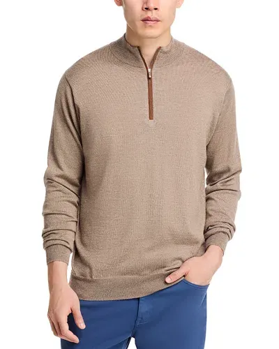 Peter Millar Crown Autumn Crest Quarter Zip Sweater In Irish Cream