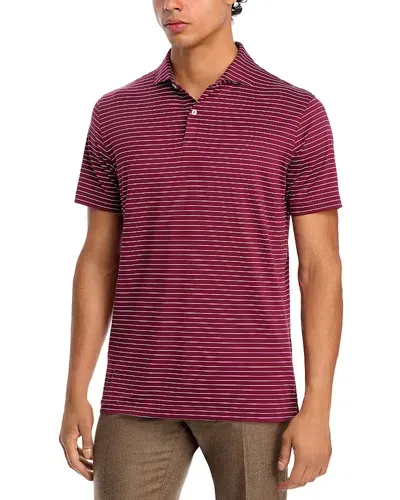 Peter Millar Duet Performance Jersey Stripe Polo Shirt In Vermouth