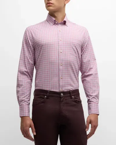 Peter Millar Men's Collingwood Performance Poplin Sport Shirt In Rosewood