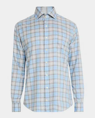 Peter Millar Men's Langley Summer Soft Cotton Sport Shirt In British Gray