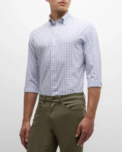 Peter Millar Men's Moors Performance Poplin Check Sport Shirt In Elixir