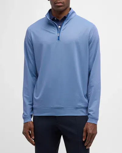 Peter Millar Men's Perth Birdseye Performance Quarter-zip Sweater In Sport Navy