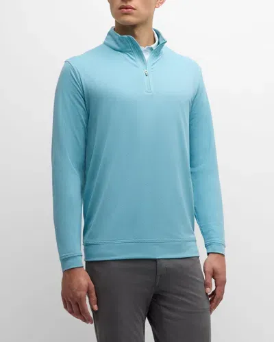 Peter Millar Men's Perth Performance Quarter-zip Sweater In Cyan