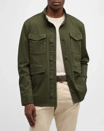 Peter Millar Men's Stowe Reversible Safari Jacket In Dark Olive