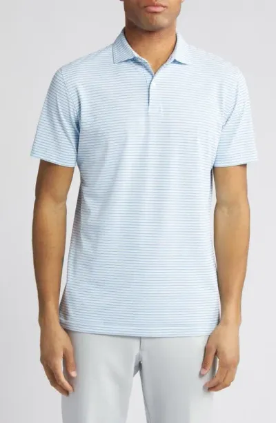 Peter Millar Men's Milton Stripe Performance Polo Shirt In Blue Frost