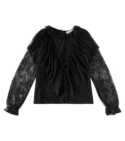 Petite Amalie Kids' Lace Top In Black