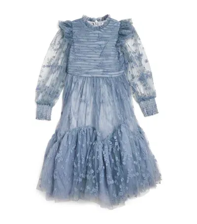 Petite Amalie Kids' Tulle Floral Dress In Blue