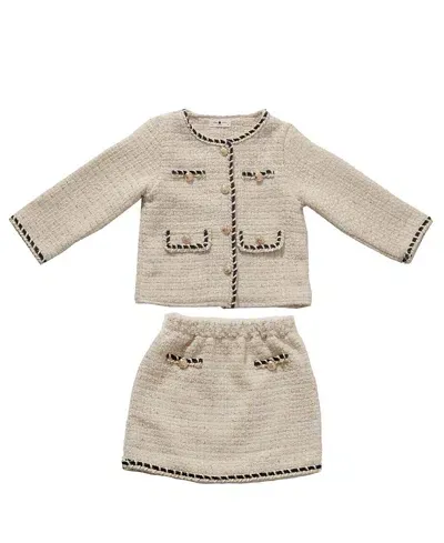 Petite Hailey Girls' Tweed Jacket Set - Little Kid, Big Kid In Ivory