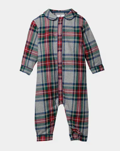 Petite Plume Kids' Boy's Cambridge Westminster Tartan Coverall In Grey