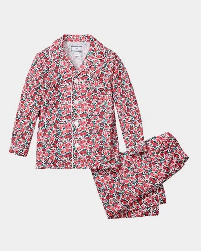 Petite Plume Kids' Boy's Fleurs De Bois Two-piece Pajama Set In Red