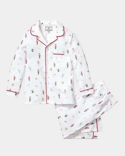 Petite Plume Kids' Boy's Night At The Nutcracker Two-piece Pajama Set In White