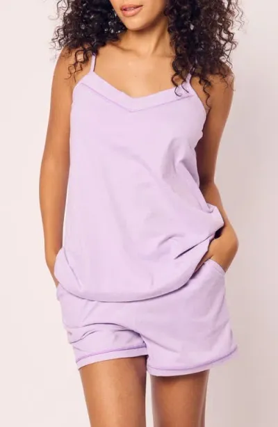 Petite Plume Sylvie Luxe Pima Cotton Short Pajamas In Purple