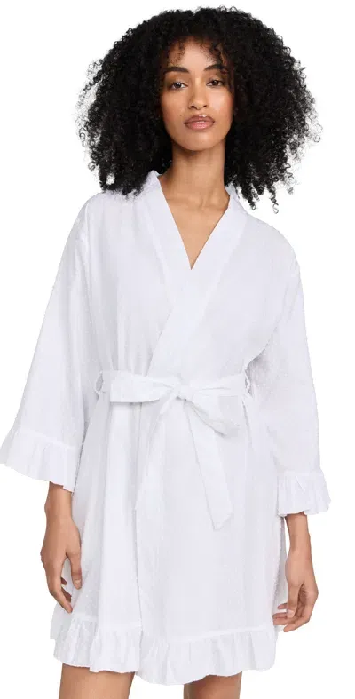 Petite Plume Women's Swiss Dot Robe White