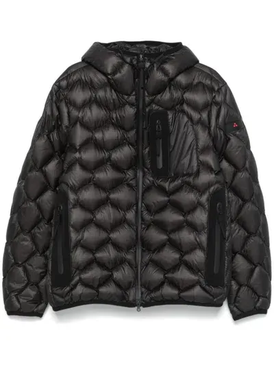 Peuterey Geometric-quilted Puffer Jacket In Blau