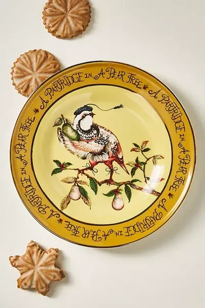 Phannapast Taychamaythakool Phannapast 12 Days Of Christmas Stoneware Dessert Plate In Gold