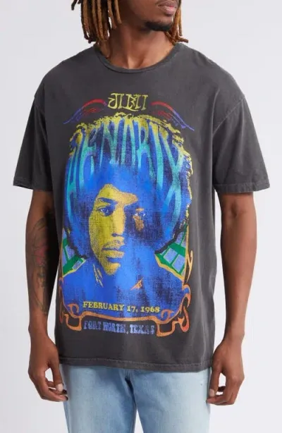 Philcos Jimi Hendrix Graphic T-shirt In Black Pigment