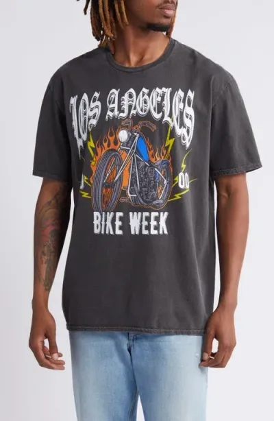 Philcos Los Angeles Bike Week Graphic T-shirt In Black Pigment