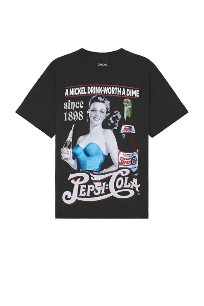 Philcos Pepsi Since 1898 Boxy Tee In Black Pigment