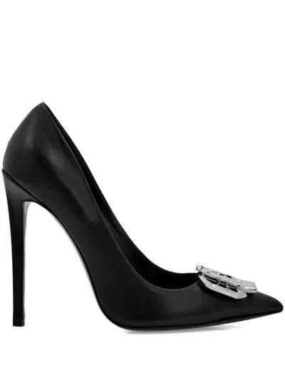 Philipp Plein 120mm Gothic Pumps In "02 Black"