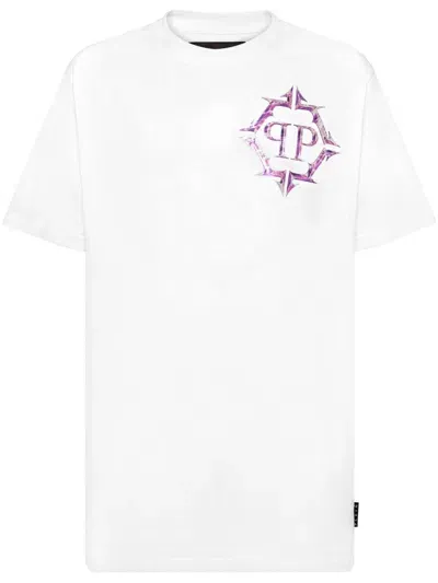 Philipp Plein Chrome Logo-print T-shirt In White