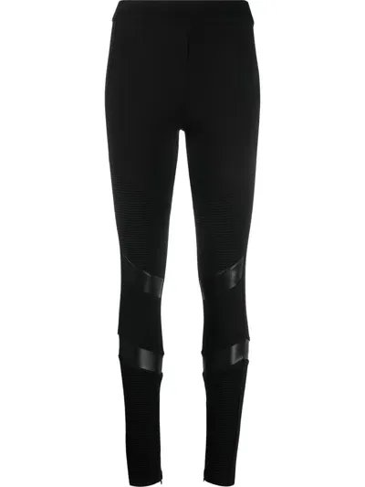 Philipp Plein Contrast-stripe Leggings In Black