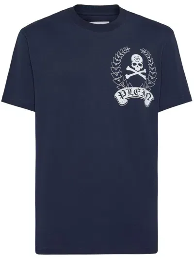 Philipp Plein Logo-print Cotton T-shirt In Blue