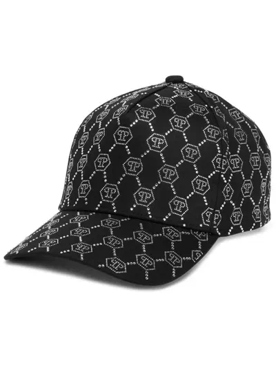 Philipp Plein Crystal-embellished Baseball Cap In Black