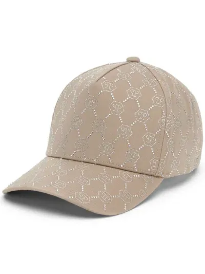 Philipp Plein Crystal-embellished Baseball Cap In Neutrals