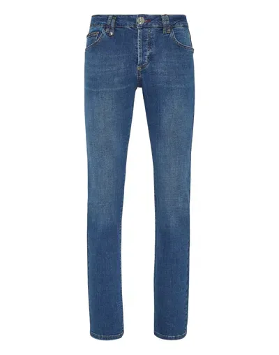 Philipp Plein Supreme Iconic Straight-leg Jeans In Blue