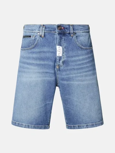 Philipp Plein 'formantera' Blue Cotton Bermuda Shorts