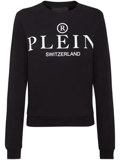 Philipp Plein Iconic Plein Round-neck Long-sleeve Sweatshirt In Blue