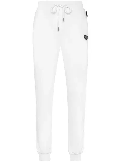 Philipp Plein Iconic Plein Track Pants In "01 White"