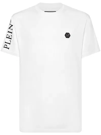 Philipp Plein Logo-patch Cotton T-shirt In White