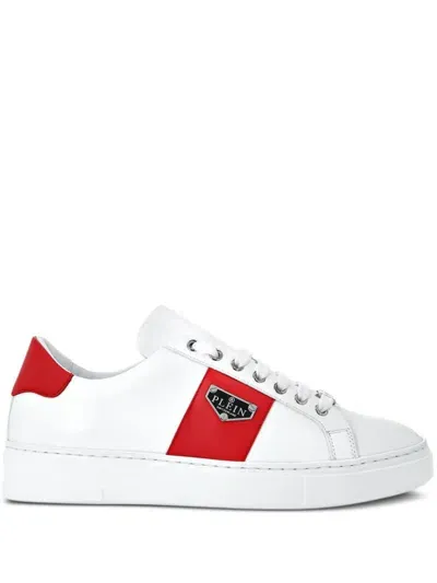 Philipp Plein Logo-plaque Panelled Sneakers In White