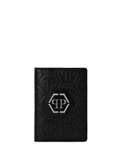 Philipp Plein Logo-plaque Passport Cover In Black