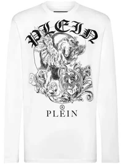 Philipp Plein Logo-print Cotton T-shirt In 白色