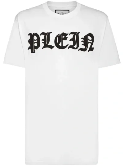 Philipp Plein Gothic Plein Cotton T-shirt In White