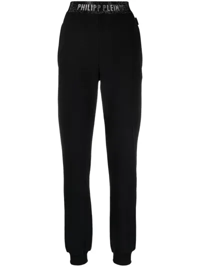 Philipp Plein Logo-waistband Track Pants In Black